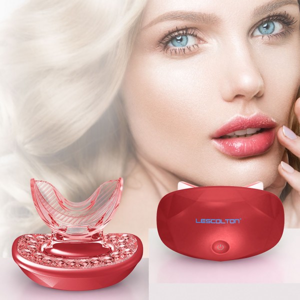 Lescolton Lip Plumper Device Lip Plumping Fuller Lips Rechargeable Lip Enhancer Tool Light Therapy Lip Care Anti-Aging for Sexy Lips