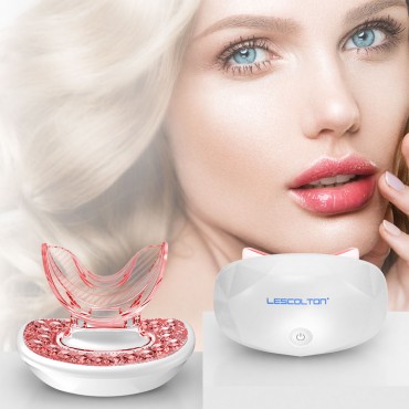 Lescolton Lip Plumper Device Lip Plumping Fuller Lips Rechargeable Lip Enhancer Tool Light Therapy Lip Care Anti-Aging for Sexy Lips blue