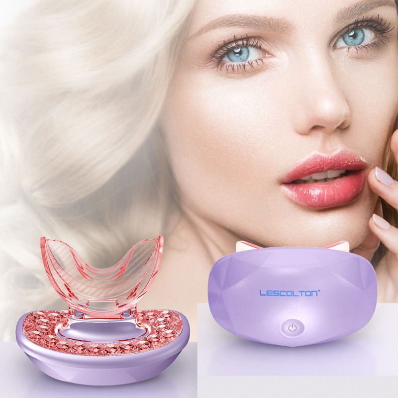 Lescolton Lip Plumper Device Lip Plumping Fuller Lips Rechargeable Lip Enhancer Tool Light Therapy Lip Care Anti-Aging for Sexy Lips purple